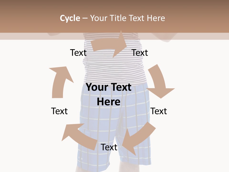 A Man In A Tank Top And Plaid Shorts Is Pointing At Something PowerPoint Template