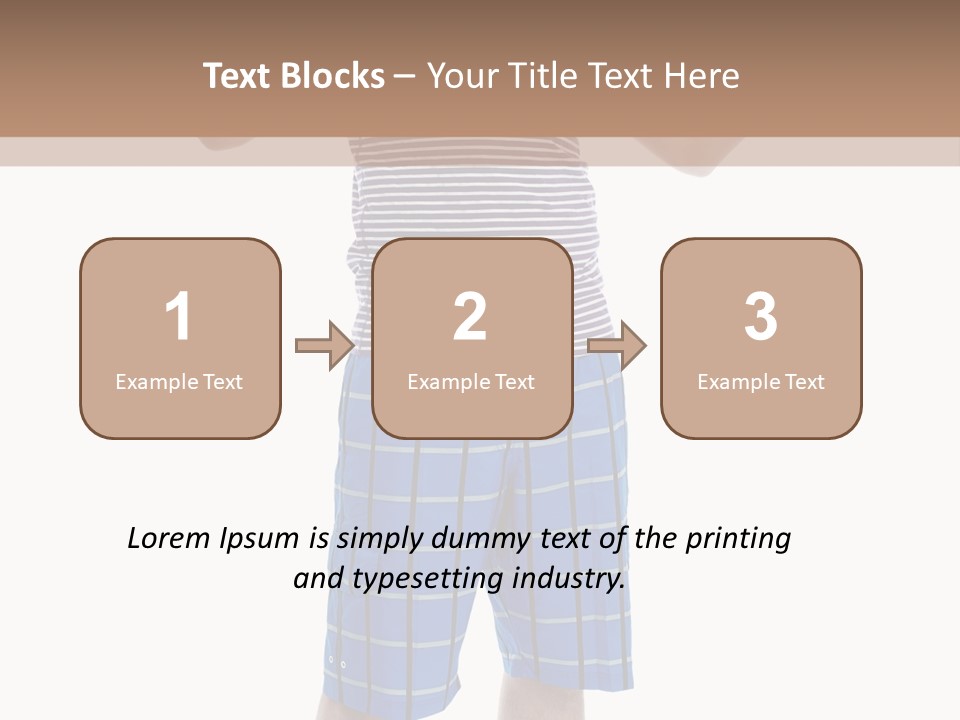 A Man In A Tank Top And Plaid Shorts Is Pointing At Something PowerPoint Template