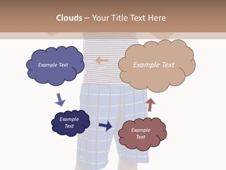 A Man In A Tank Top And Plaid Shorts Is Pointing At Something PowerPoint Template