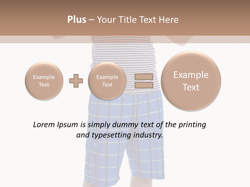 A Man In A Tank Top And Plaid Shorts Is Pointing At Something PowerPoint Template