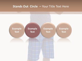 A Man In A Tank Top And Plaid Shorts Is Pointing At Something PowerPoint Template