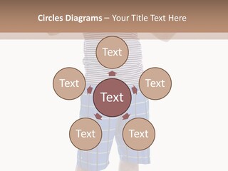 A Man In A Tank Top And Plaid Shorts Is Pointing At Something PowerPoint Template