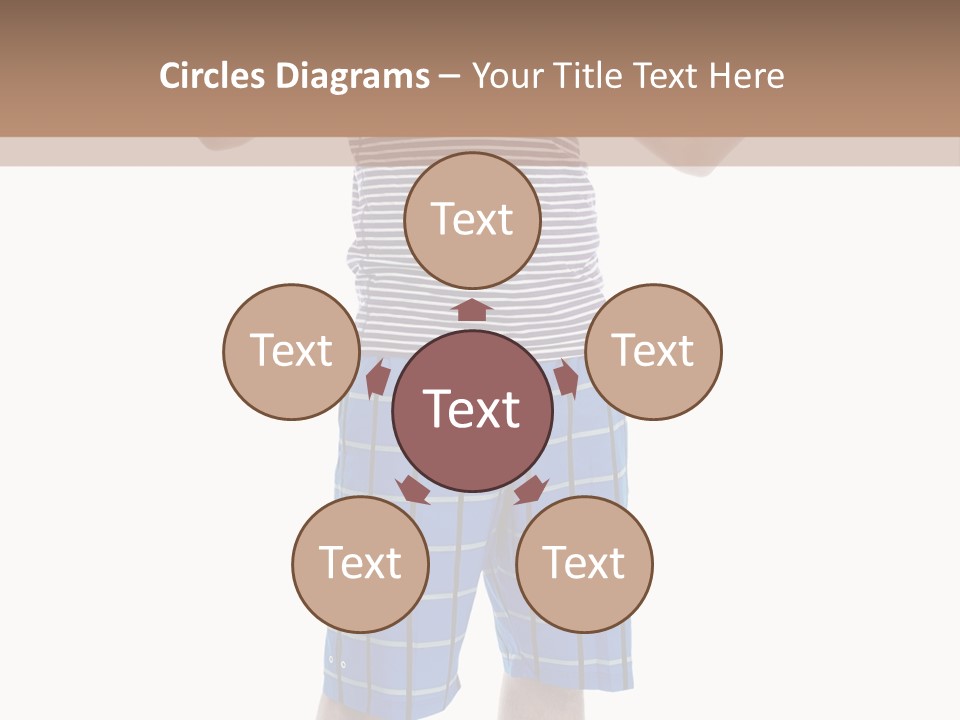 A Man In A Tank Top And Plaid Shorts Is Pointing At Something PowerPoint Template