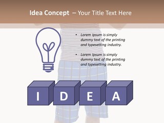 A Man In A Tank Top And Plaid Shorts Is Pointing At Something PowerPoint Template