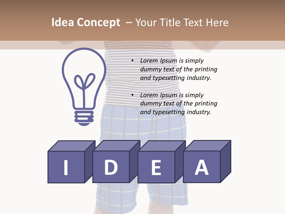A Man In A Tank Top And Plaid Shorts Is Pointing At Something PowerPoint Template