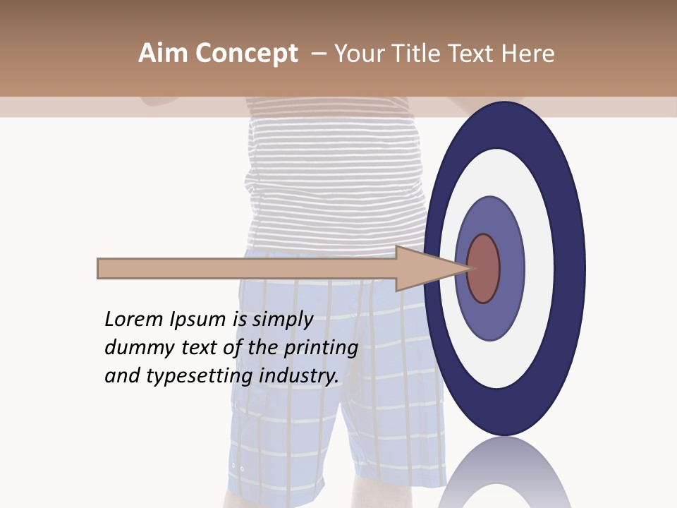 A Man In A Tank Top And Plaid Shorts Is Pointing At Something PowerPoint Template
