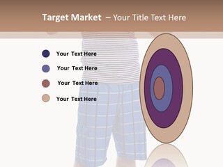 A Man In A Tank Top And Plaid Shorts Is Pointing At Something PowerPoint Template
