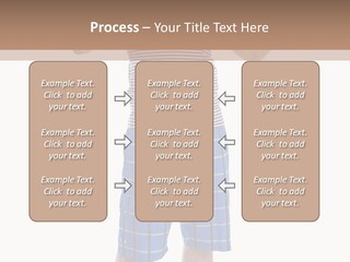 A Man In A Tank Top And Plaid Shorts Is Pointing At Something PowerPoint Template
