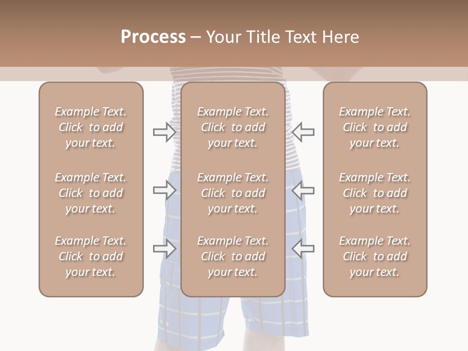 A Man In A Tank Top And Plaid Shorts Is Pointing At Something PowerPoint Template
