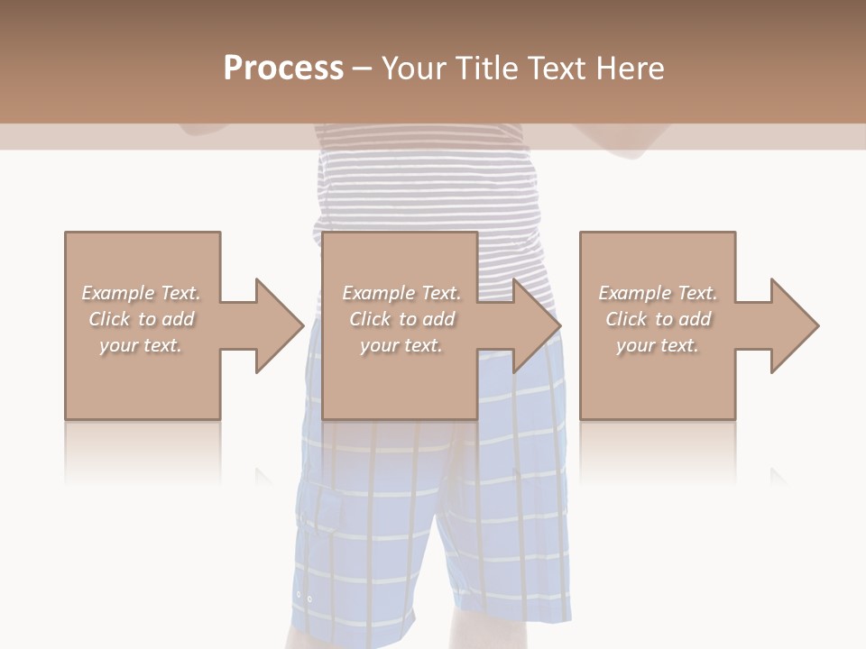 A Man In A Tank Top And Plaid Shorts Is Pointing At Something PowerPoint Template
