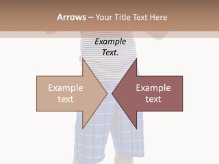 A Man In A Tank Top And Plaid Shorts Is Pointing At Something PowerPoint Template