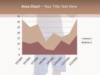 A Man In A Tank Top And Plaid Shorts Is Pointing At Something PowerPoint Template