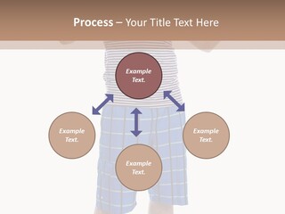 A Man In A Tank Top And Plaid Shorts Is Pointing At Something PowerPoint Template