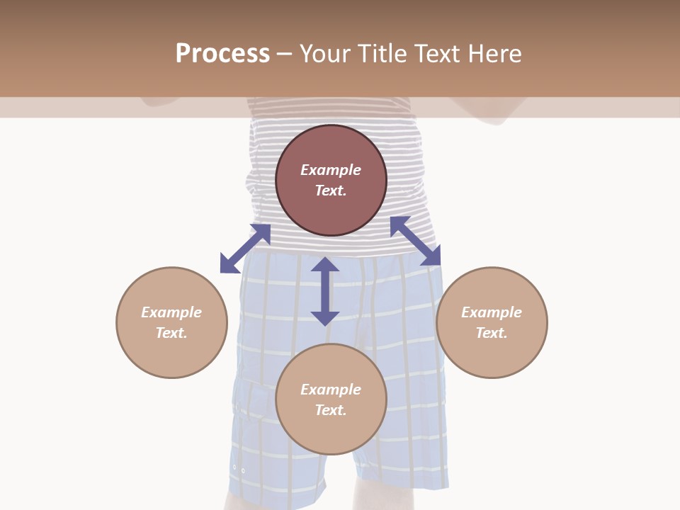 A Man In A Tank Top And Plaid Shorts Is Pointing At Something PowerPoint Template