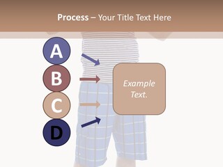 A Man In A Tank Top And Plaid Shorts Is Pointing At Something PowerPoint Template