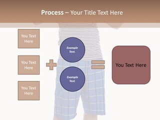 A Man In A Tank Top And Plaid Shorts Is Pointing At Something PowerPoint Template
