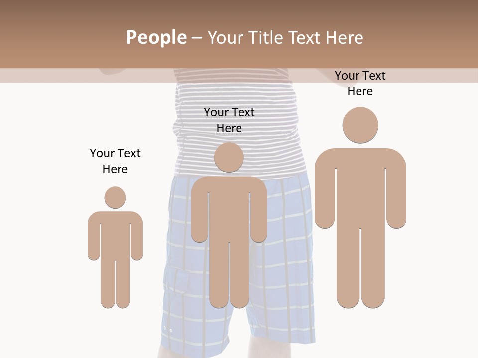 A Man In A Tank Top And Plaid Shorts Is Pointing At Something PowerPoint Template