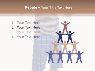 A Man In A Tank Top And Plaid Shorts Is Pointing At Something PowerPoint Template