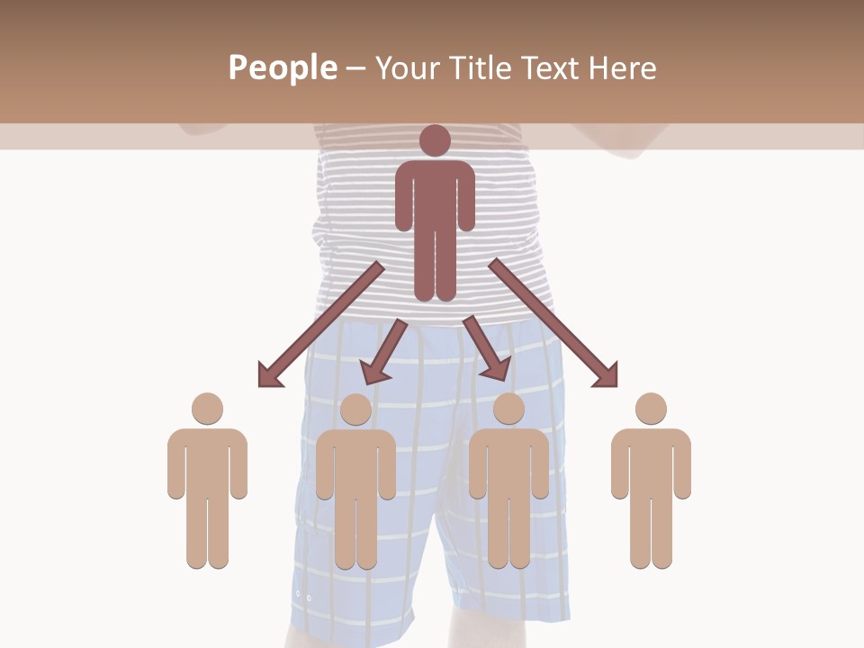 A Man In A Tank Top And Plaid Shorts Is Pointing At Something PowerPoint Template