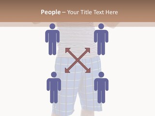 A Man In A Tank Top And Plaid Shorts Is Pointing At Something PowerPoint Template