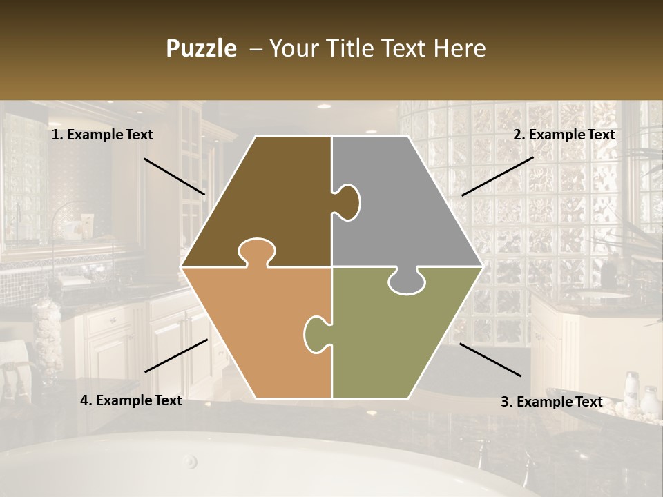 A Bath Room With A Tub A Sink And A Mirror PowerPoint Template