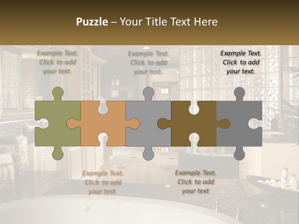 A Bath Room With A Tub A Sink And A Mirror PowerPoint Template