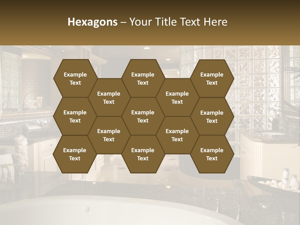 A Bath Room With A Tub A Sink And A Mirror PowerPoint Template