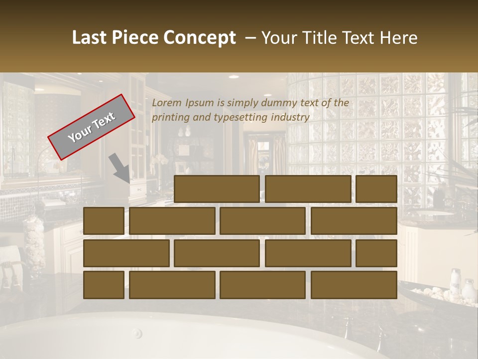 A Bath Room With A Tub A Sink And A Mirror PowerPoint Template