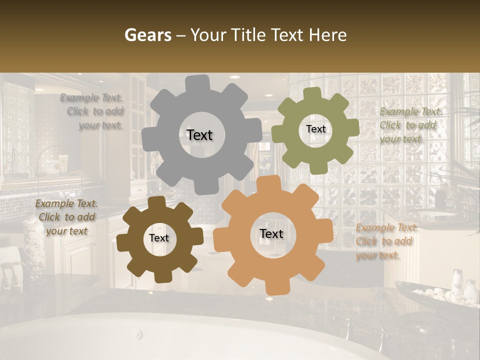 A Bath Room With A Tub A Sink And A Mirror PowerPoint Template