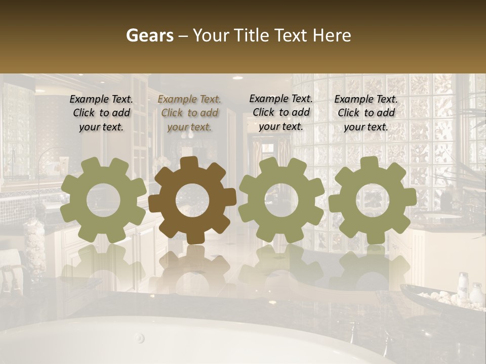 A Bath Room With A Tub A Sink And A Mirror PowerPoint Template