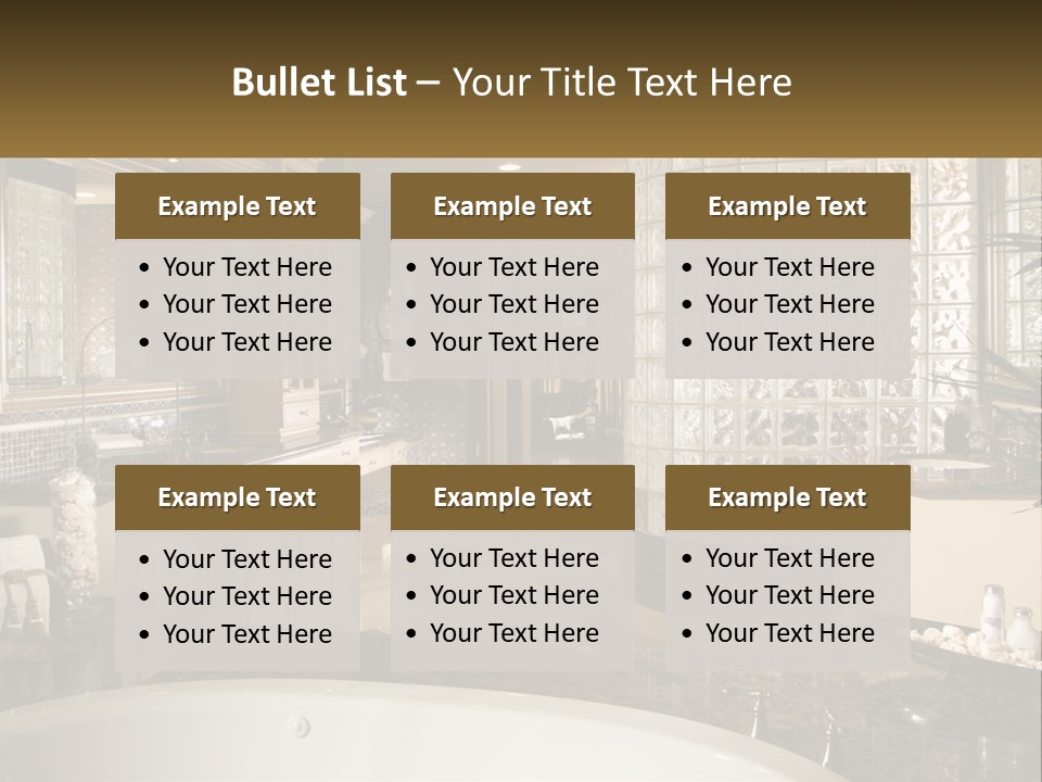 A Bath Room With A Tub A Sink And A Mirror PowerPoint Template