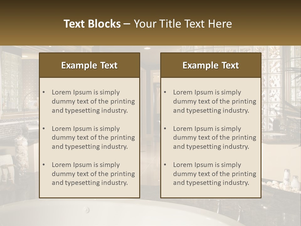 A Bath Room With A Tub A Sink And A Mirror PowerPoint Template