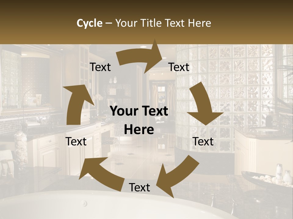 A Bath Room With A Tub A Sink And A Mirror PowerPoint Template