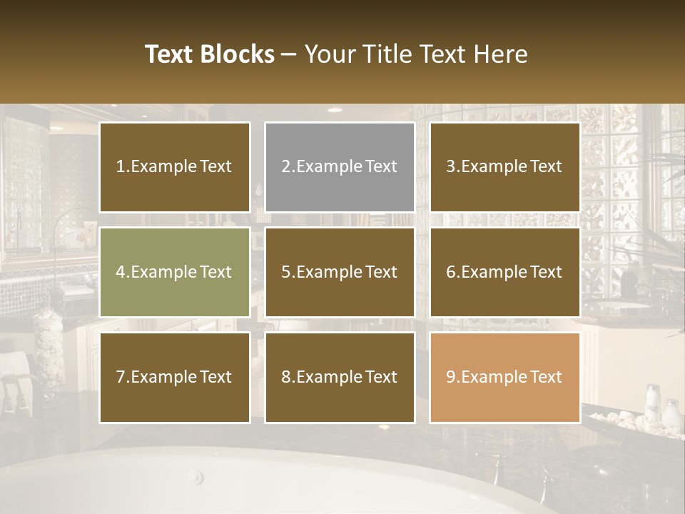 A Bath Room With A Tub A Sink And A Mirror PowerPoint Template