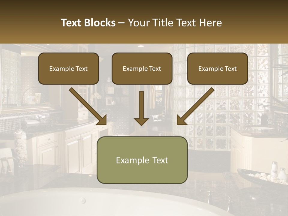 A Bath Room With A Tub A Sink And A Mirror PowerPoint Template
