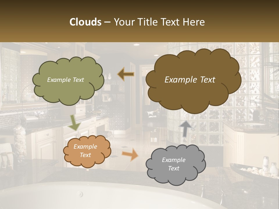 A Bath Room With A Tub A Sink And A Mirror PowerPoint Template