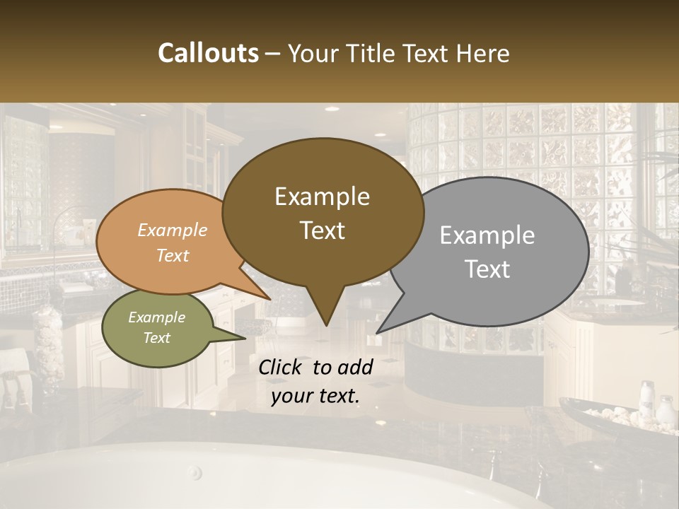 A Bath Room With A Tub A Sink And A Mirror PowerPoint Template