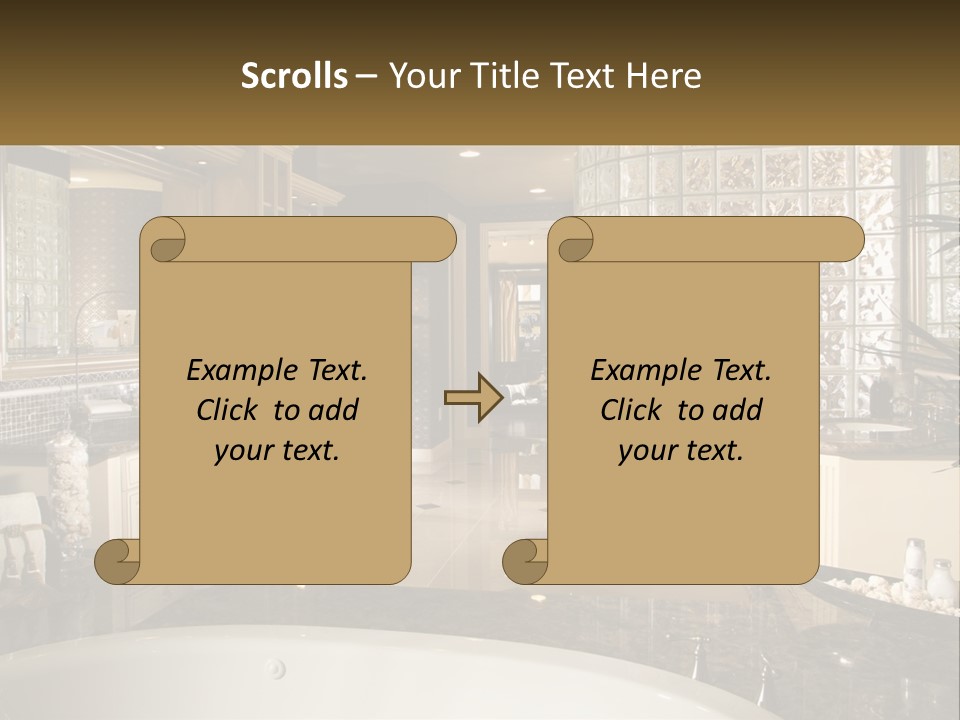 A Bath Room With A Tub A Sink And A Mirror PowerPoint Template
