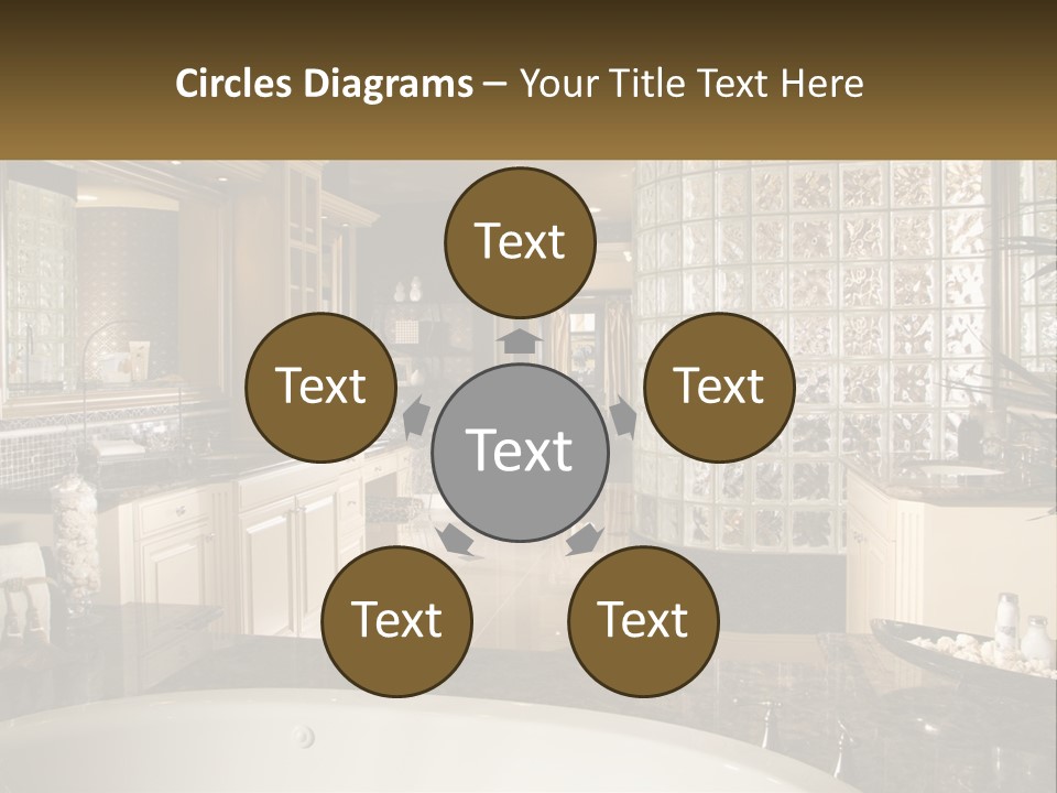 A Bath Room With A Tub A Sink And A Mirror PowerPoint Template