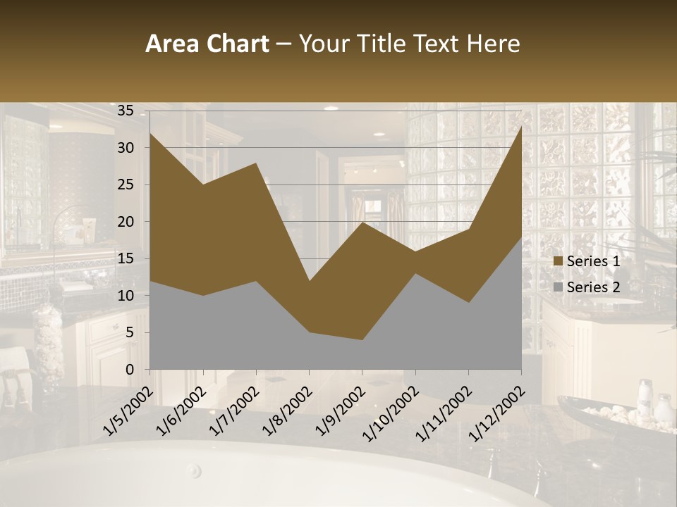 A Bath Room With A Tub A Sink And A Mirror PowerPoint Template