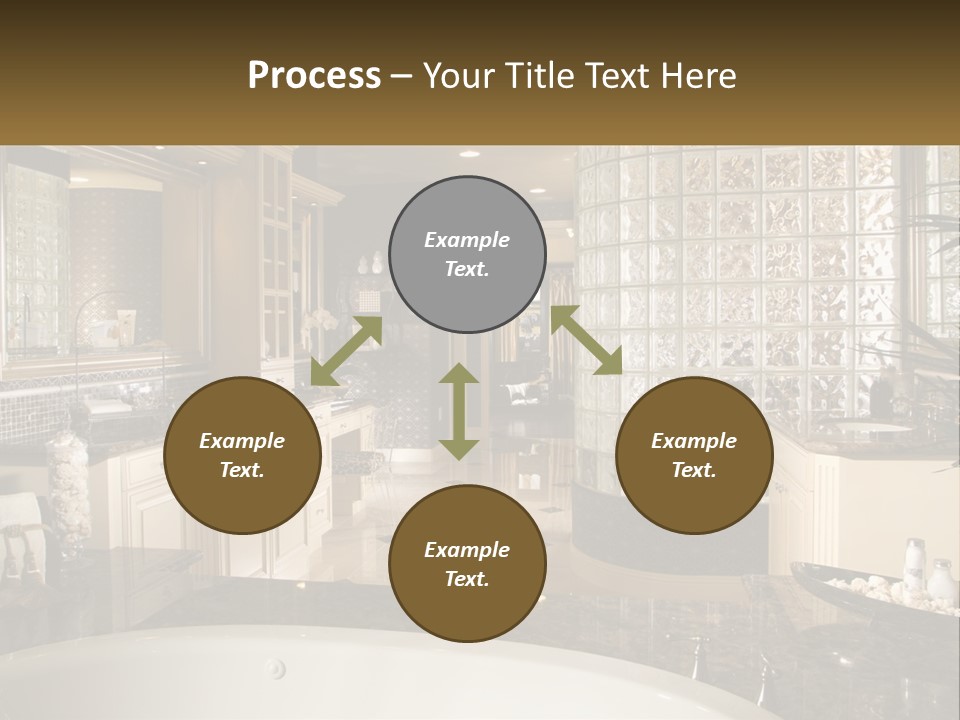 A Bath Room With A Tub A Sink And A Mirror PowerPoint Template