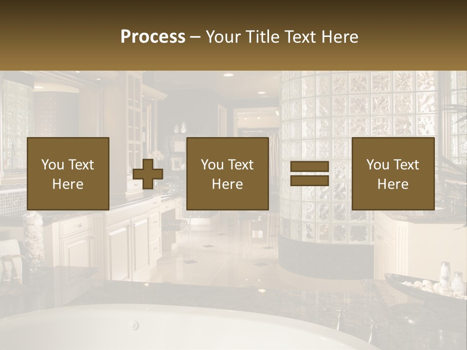 A Bath Room With A Tub A Sink And A Mirror PowerPoint Template