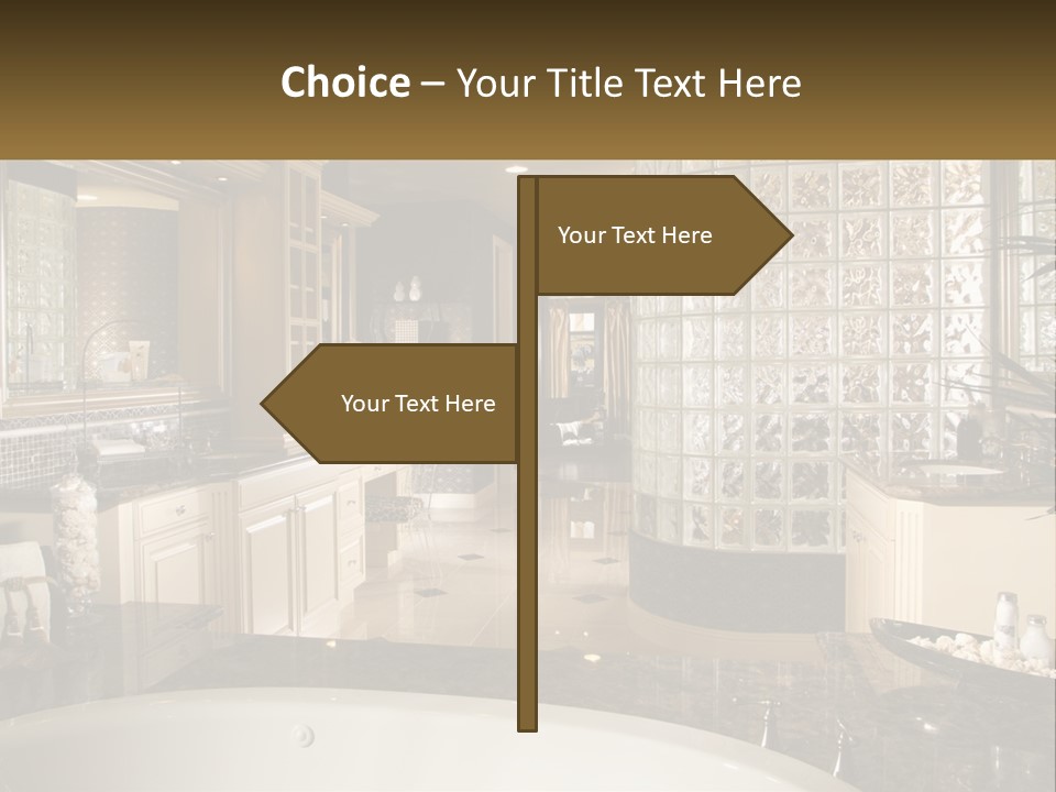 A Bath Room With A Tub A Sink And A Mirror PowerPoint Template