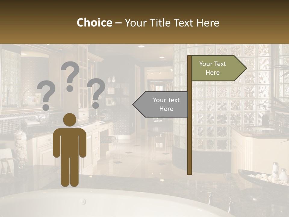 A Bath Room With A Tub A Sink And A Mirror PowerPoint Template