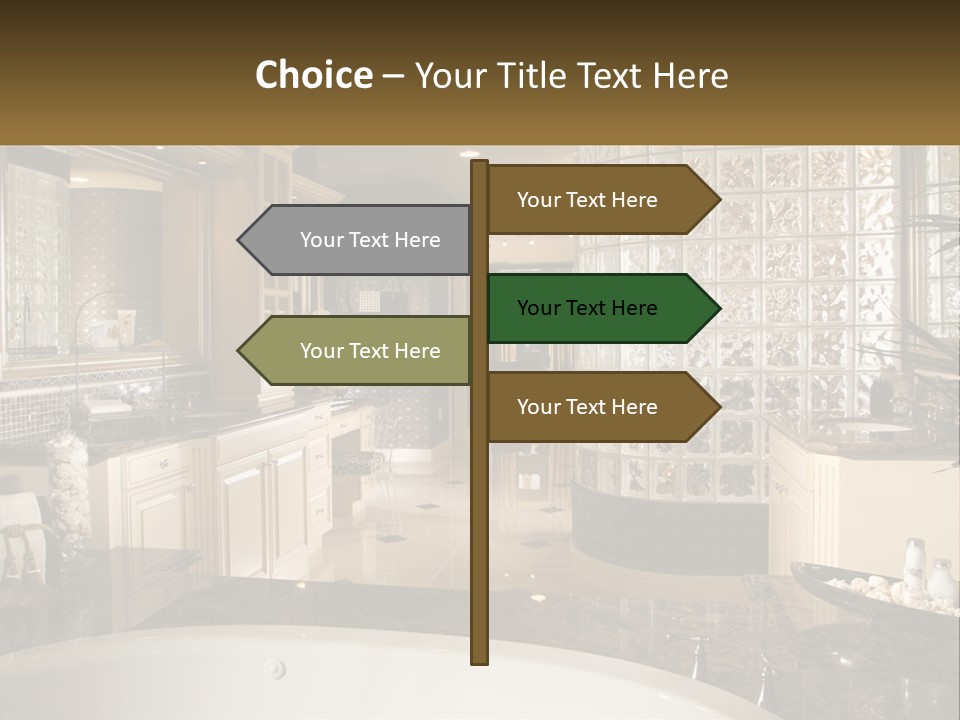 A Bath Room With A Tub A Sink And A Mirror PowerPoint Template