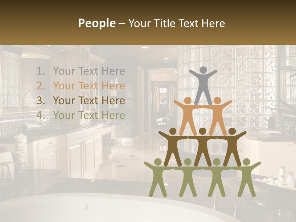 A Bath Room With A Tub A Sink And A Mirror PowerPoint Template