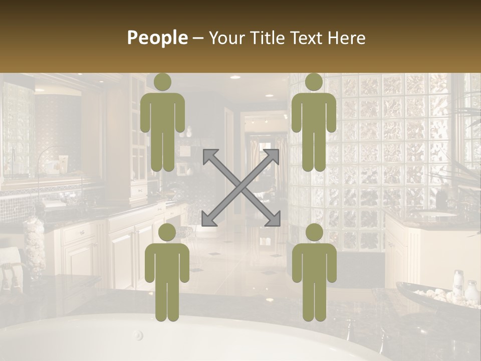 A Bath Room With A Tub A Sink And A Mirror PowerPoint Template