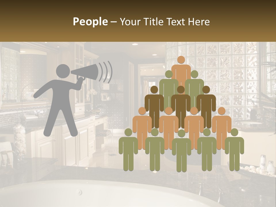 A Bath Room With A Tub A Sink And A Mirror PowerPoint Template