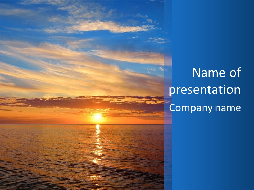 The Sun Is Setting Over The Ocean Powerpoint Template PowerPoint Template