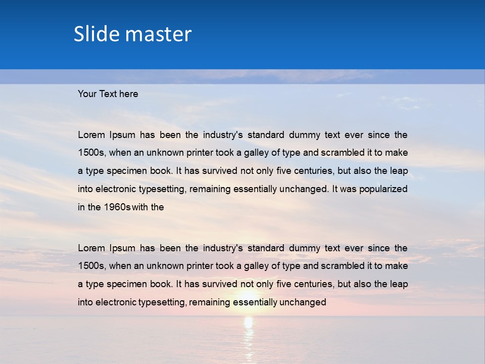 The Sun Is Setting Over The Ocean Powerpoint Template PowerPoint Template